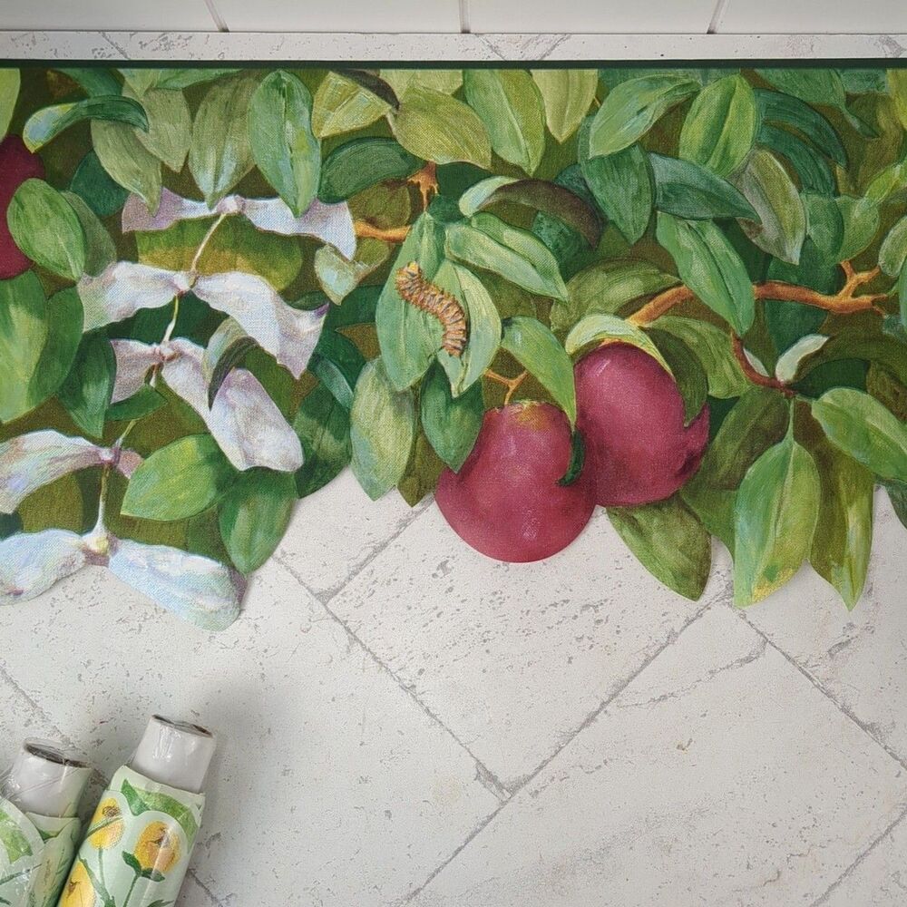 York Kids Room Nursery Wallpaper Border Apple Tree Nature Bugs 15 Yd Total
